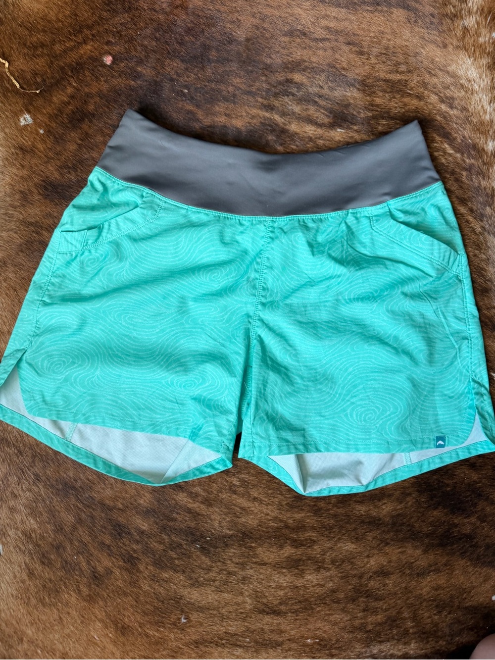 Simms - Women's Teal Active Shorts with Gray Waistband